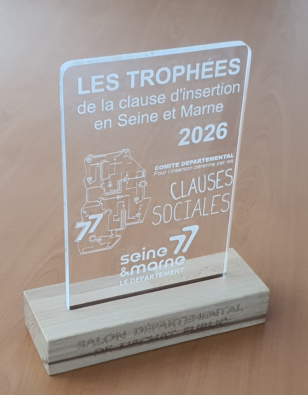 Trophée 2026 de la clause d'insertion en Seine-et-Marne reçu par PIAN ENTREPRISE